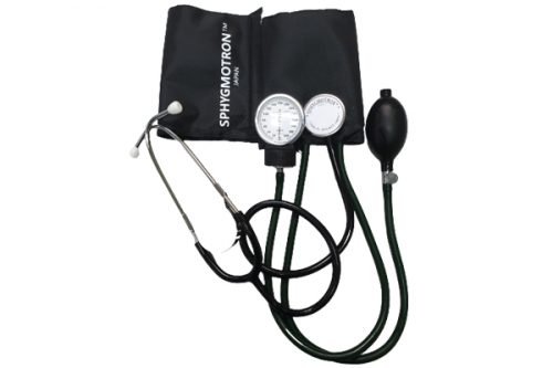 ZW 501-ANEROID SPHYGMOMANOMETER COMPLETE WITH CUFF, BULB & VALVE AND WITH STETHOSCOPE-1