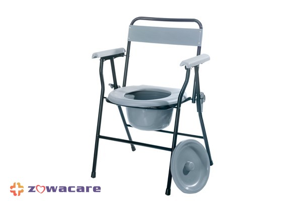 Zowa Foldable Steel Commode with Backrest and Bucket 3 Zowa Foldable Steel Commode with Backrest and Bucket 3