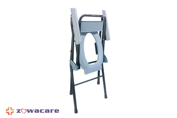 Zowa Foldable Steel Commode with Backrest and Bucket 4 Zowa Foldable Steel Commode with Backrest and Bucket 4